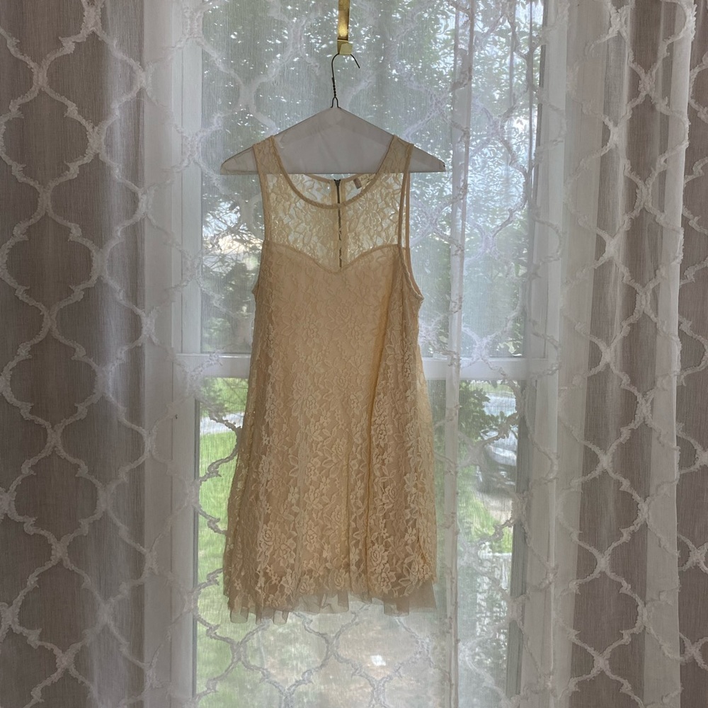 Cream Floral Lace Dress